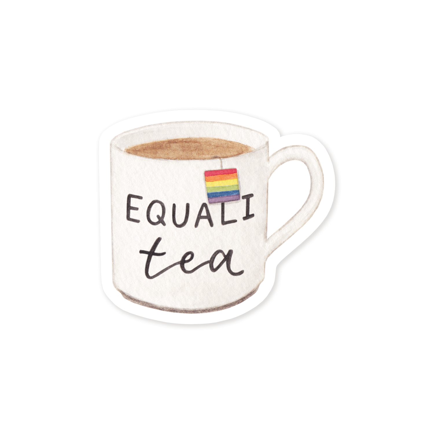 Amy Zhang - Wholesale Sticker - Equali-Tea Rainbow — LGBTQ+ Pride Sticker1