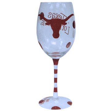 Texas Longhorns Drinkware Wine Glass for wholesale by Jenkins Enterprises