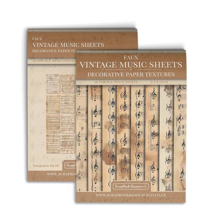 Spartiti Musicali Vintage Falsi per la vendita all'ingrosso da parte di Scrapbook Resource Co