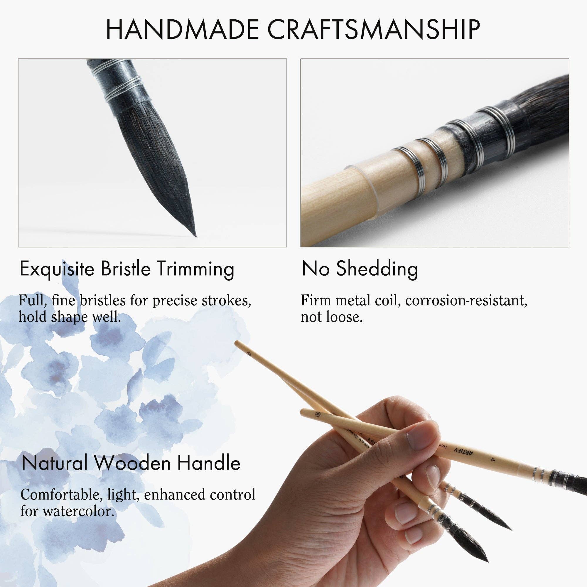 Artify - Wholesale Paint/Wax Brush - ARTIFY Professional Squirrel Hair Watercolor Brushes7