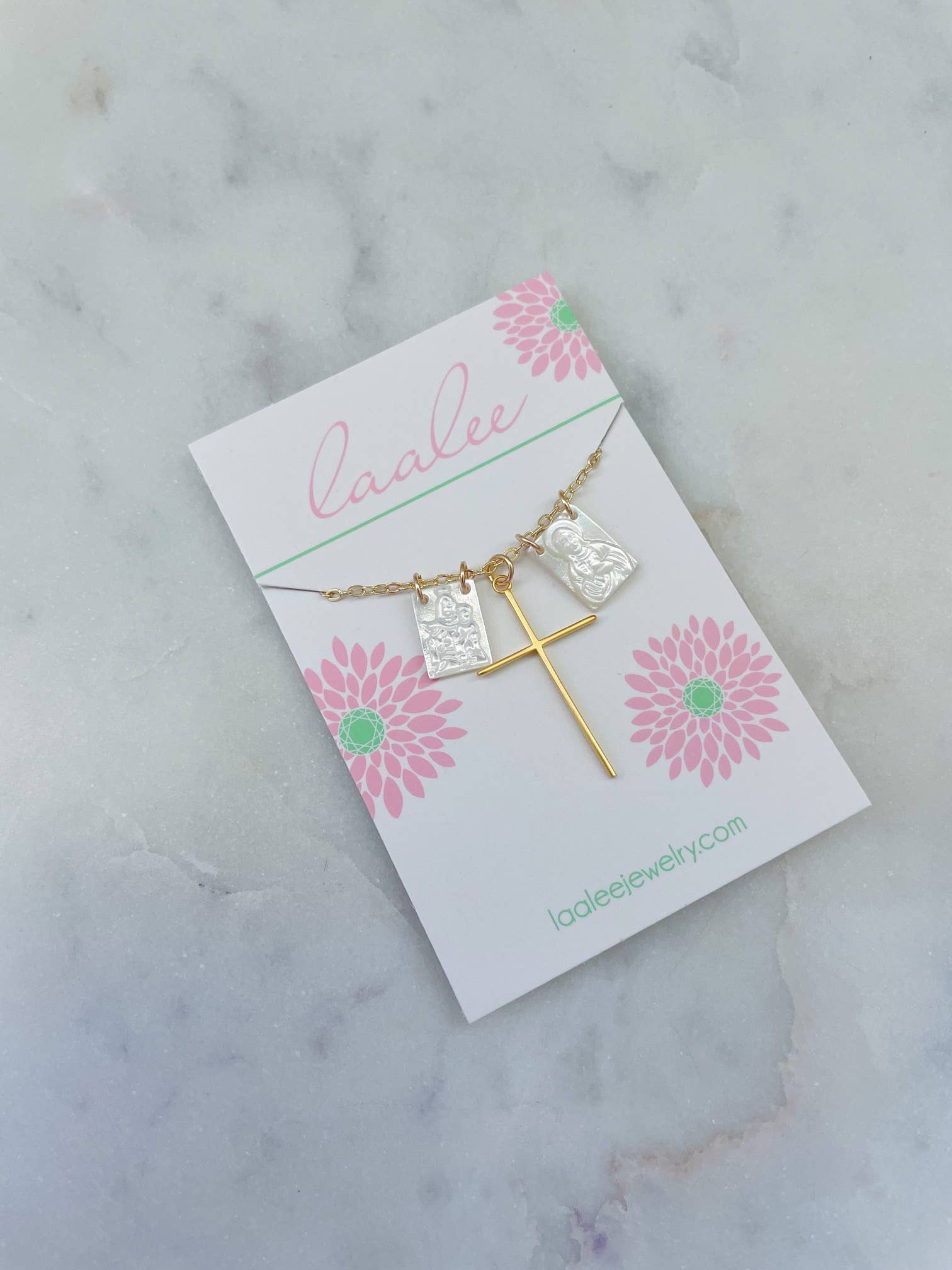 Laalee Jewelry - Wholesale Pendant/Charm Necklace - Gold Scapular Necklace, Scapular Jewelry, Religious Cross1