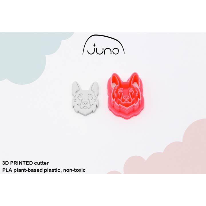 Juno 3D - Wholesale Cookie Cutter - German Shepherd Husky Dog Polymer Clay Cookie Cutter
