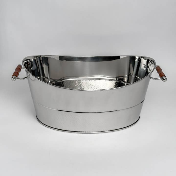 India Handicrafts Inc - Wholesale Decorative Tabletop Object - Stainless Steel Tub Bone Handle Hammered5