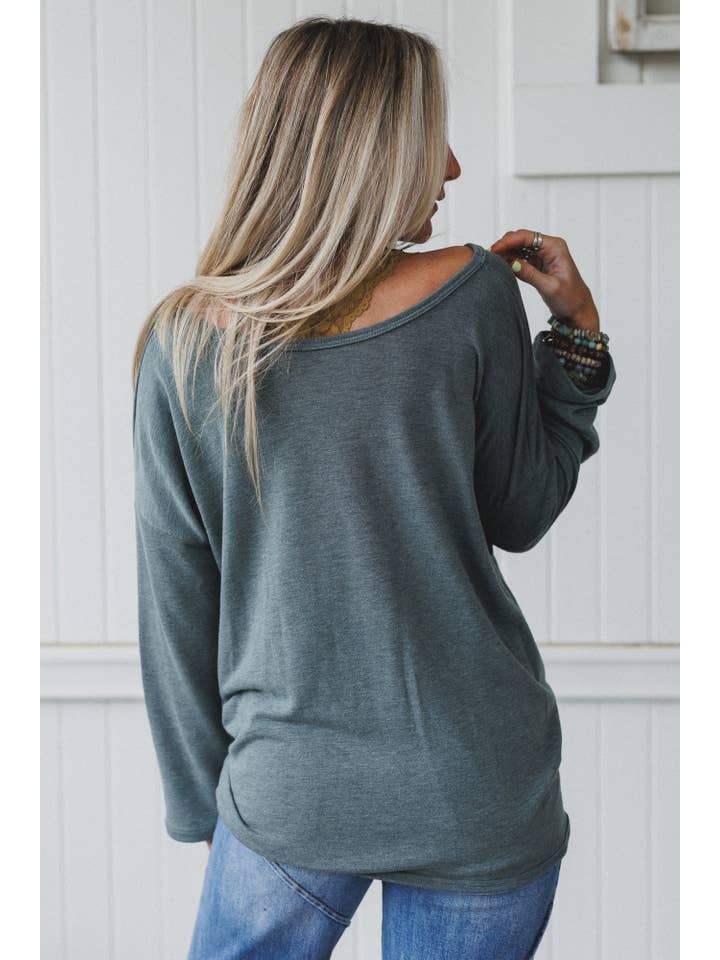 Three Bird Nest - Wholesale Blouse - Women's - Twisted Harmony Top - Olive