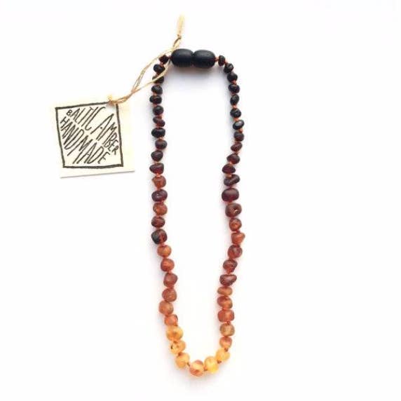 CanyonLeaf - Wholesale Beaded/pearl necklace - Raw Ombre Rainbow Baltic Sea Amber || Beaded Necklace2