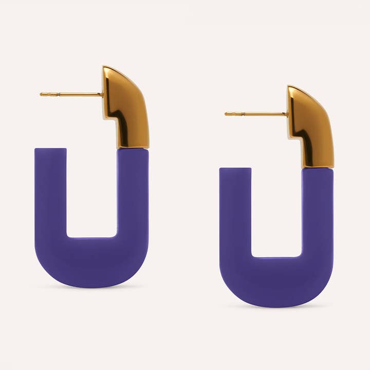 Boucles d'oreilles Lorde Link en violet pour la vente par COLURi