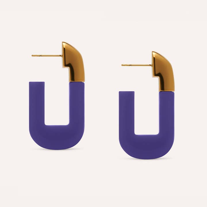 Lorde Link Earrings in Violet for wholesale by COLURi