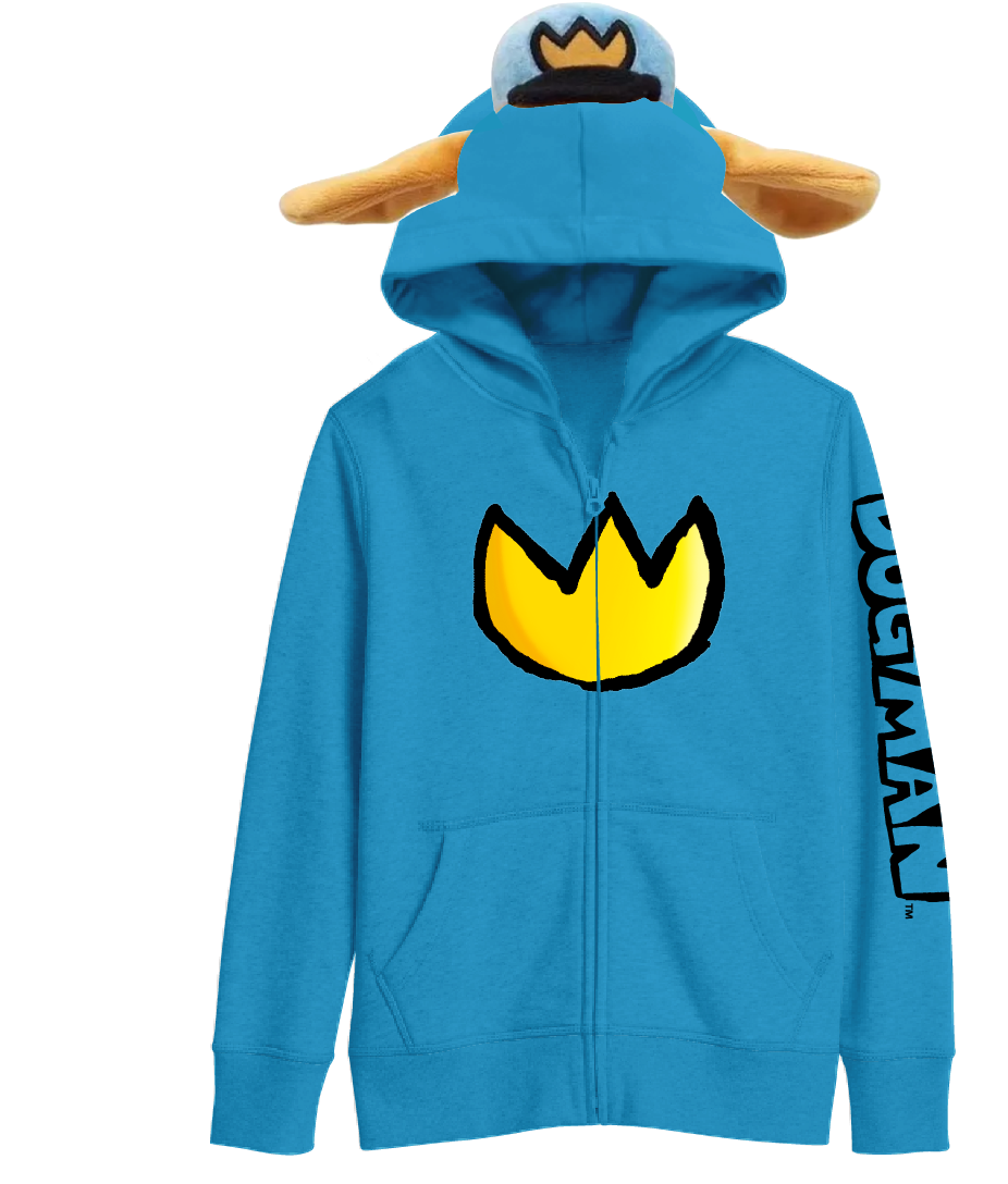 Bioworld Merchandising - Wholesale Hoodie - Kids - Dog Man Emblem Boy's Blue Long Sleeve Cosplay Zip-Up Hoodie2