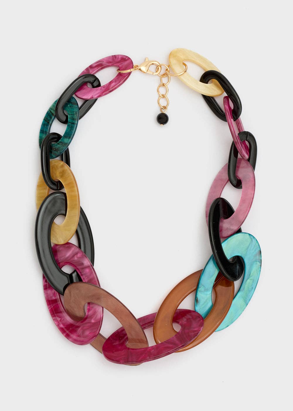 NALI' - Wholesale Bib Necklace - OVER NECKLACE IN RESIN PURPLE/OCHRE - N641