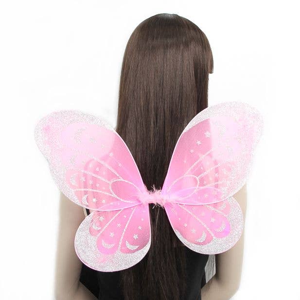 Inca UK - Wholesale Costume - Kids - Assorted Colour Silver Glitter Detail Fairy Wings 47X35cm5
