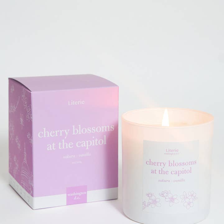 Literie - Wholesale Jar/Filled Candle - Cherry Blossoms at the Capitol