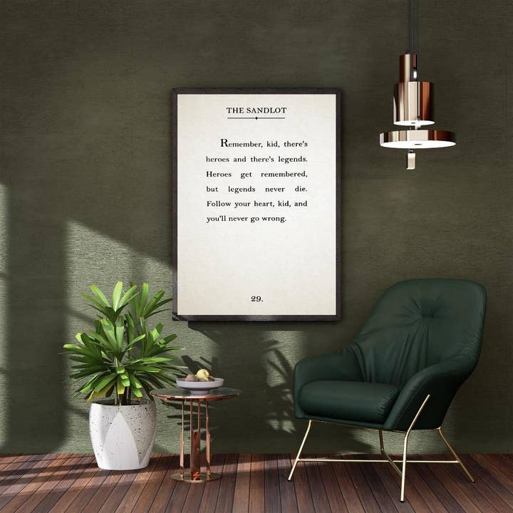 Rustic Oak Designs - Wholesale Sign - The Sandlot book page sign | Sandlot Sign | book page sign | Hero’s and Legends Sign | kids room sign3