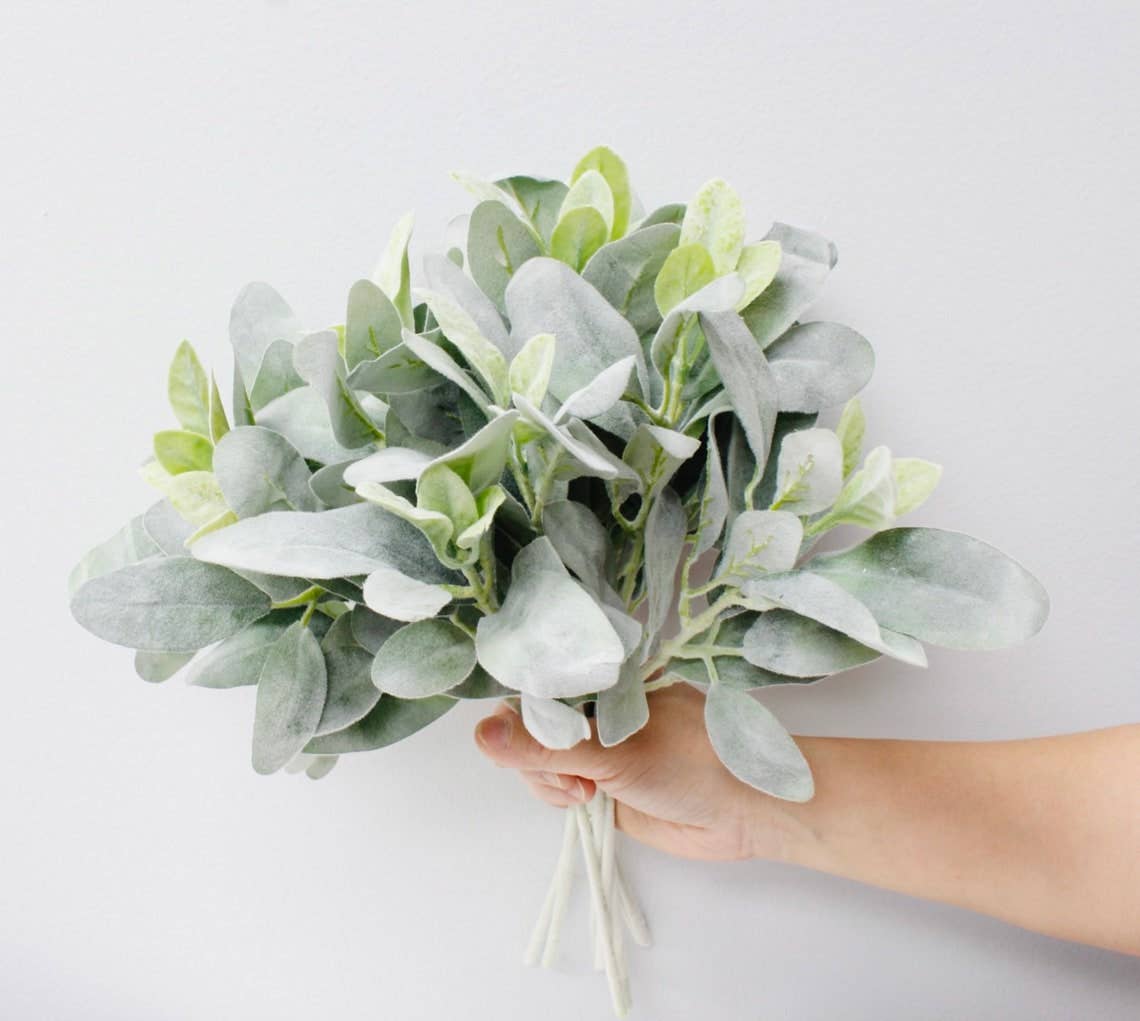 Angel Isabella - Venta al por mayor Plantas artificiales - Oreja de cordero artificial realista flocada de 14»2