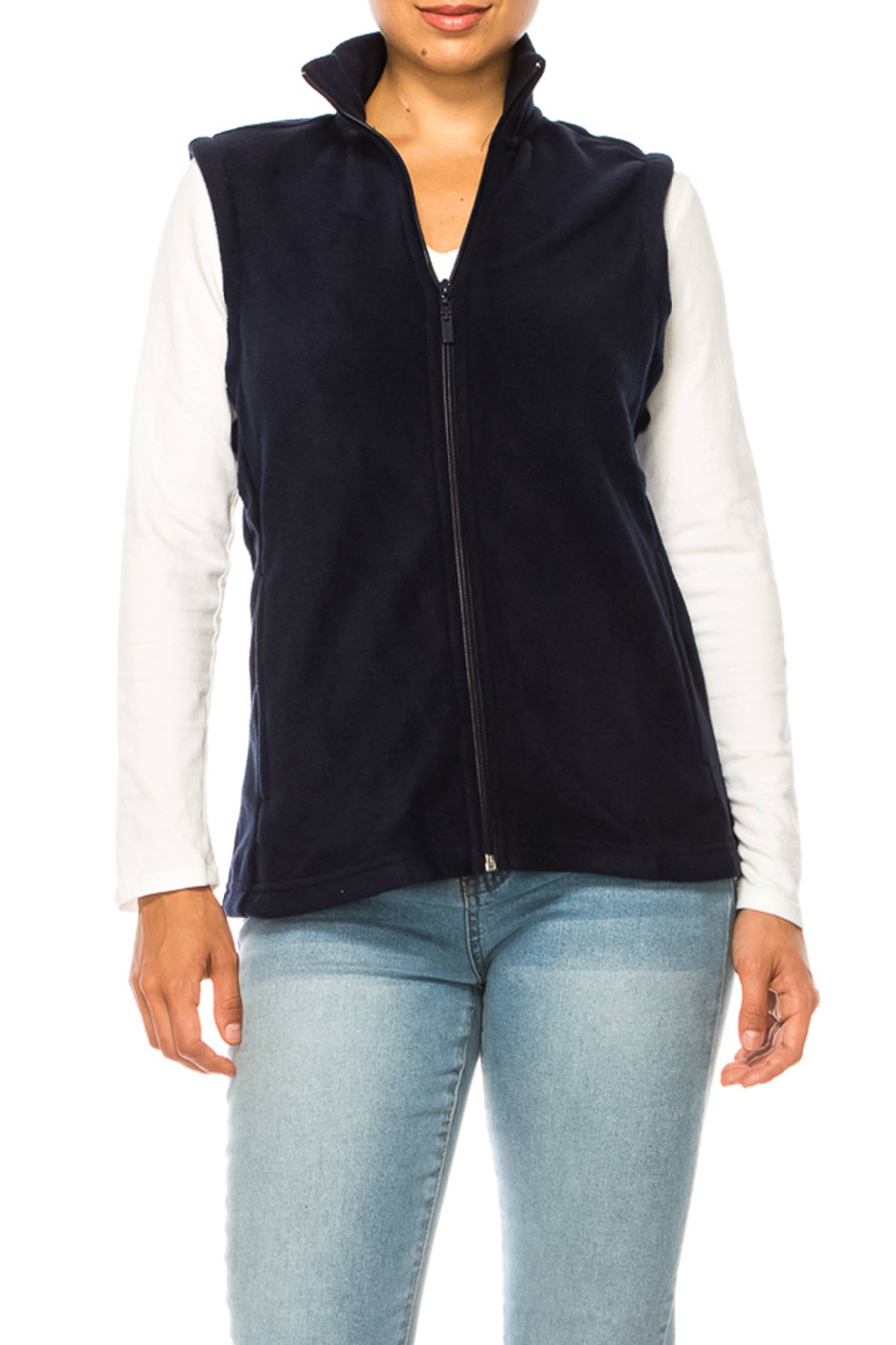MOA COLLECTION - Wholesale Outerwear Vest - Women's - Women's Lightweight Polar Fleece Vest3