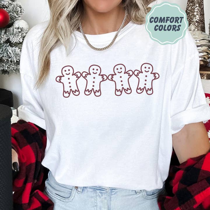 Maglietta Comfort Colors Gingerbread Cookies, Maglione di Natale per la vendita all'ingrosso da parte di Glaime