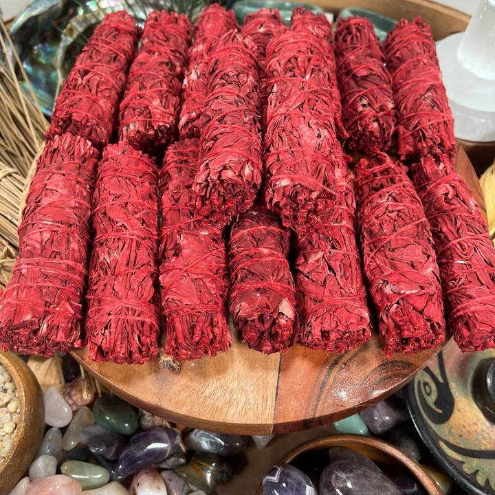 CaNatureLover - Wholesale Sage Bundle - ORGANIC Dragon Blood Sage Smudge Sticks I Dragon Blood Sage High Quality 2 side cutted , high quality Free Shipping, Smudging kit, Red Sage3