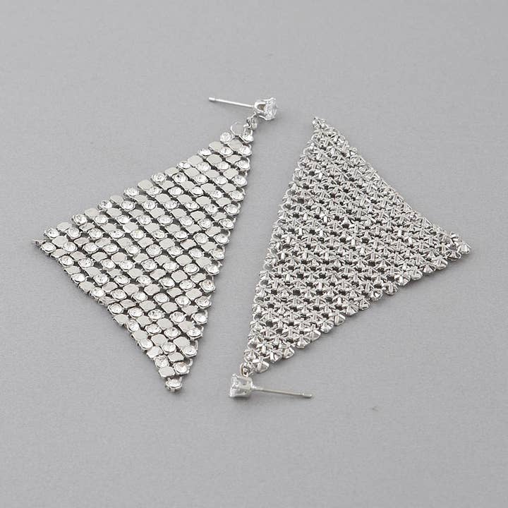 Sequin Jewel Curtain Clip-On Earrings for wholesale by 3AM BY H&D ACCESSORIES