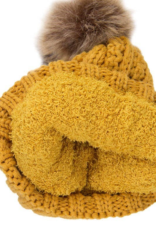 Truly Contagious – Großhandel Beanie – Damen – CC Mütze mit auffälligem Kunstpelz-Bommel (YJ-820)36