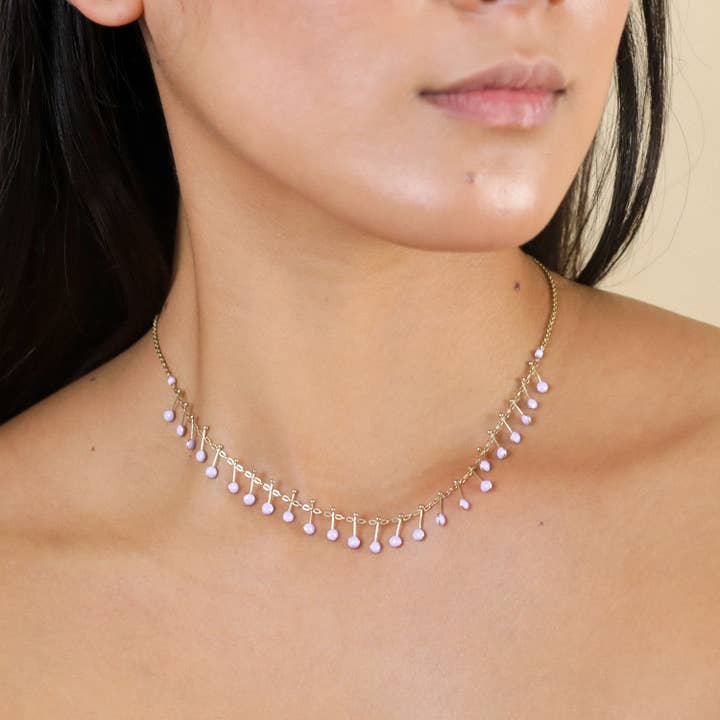 LAURYNE halsband kedja pistill lila för wholesale av Franck Herval