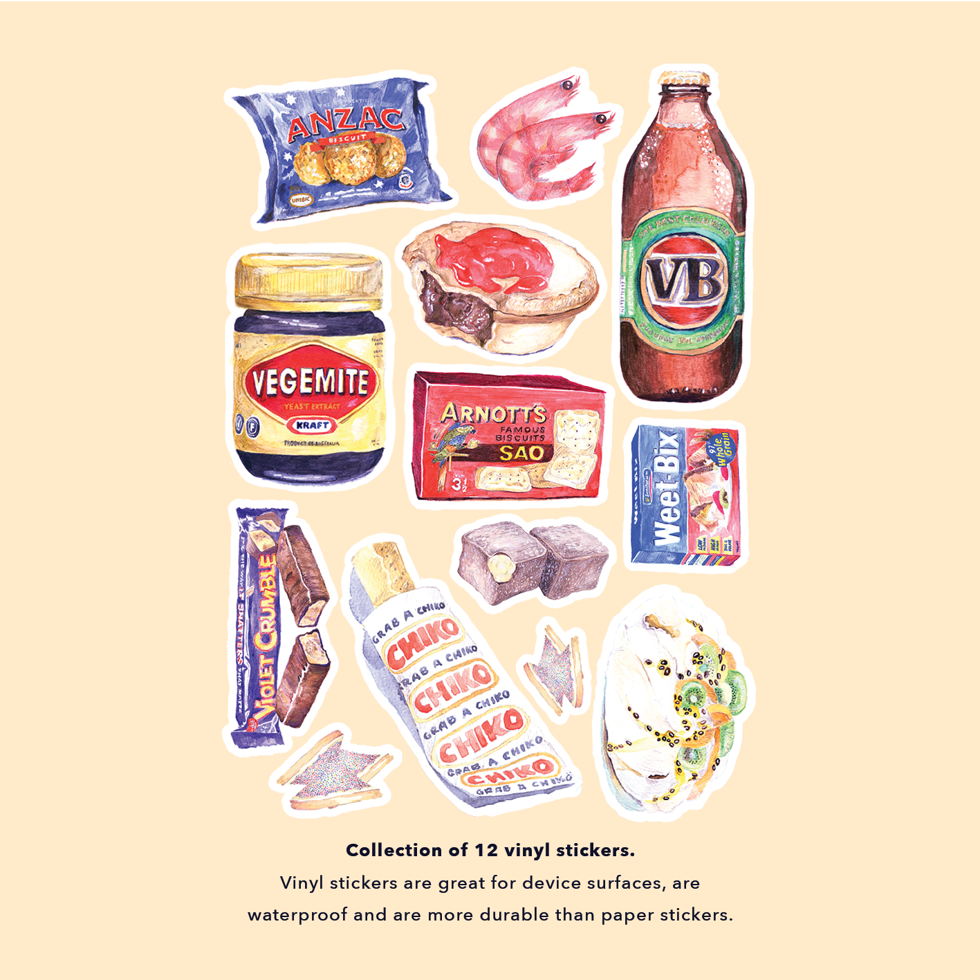 Amy Blue Illustration - Wholesale Sticker - The Great Australian Bite Vinyl Stickers2