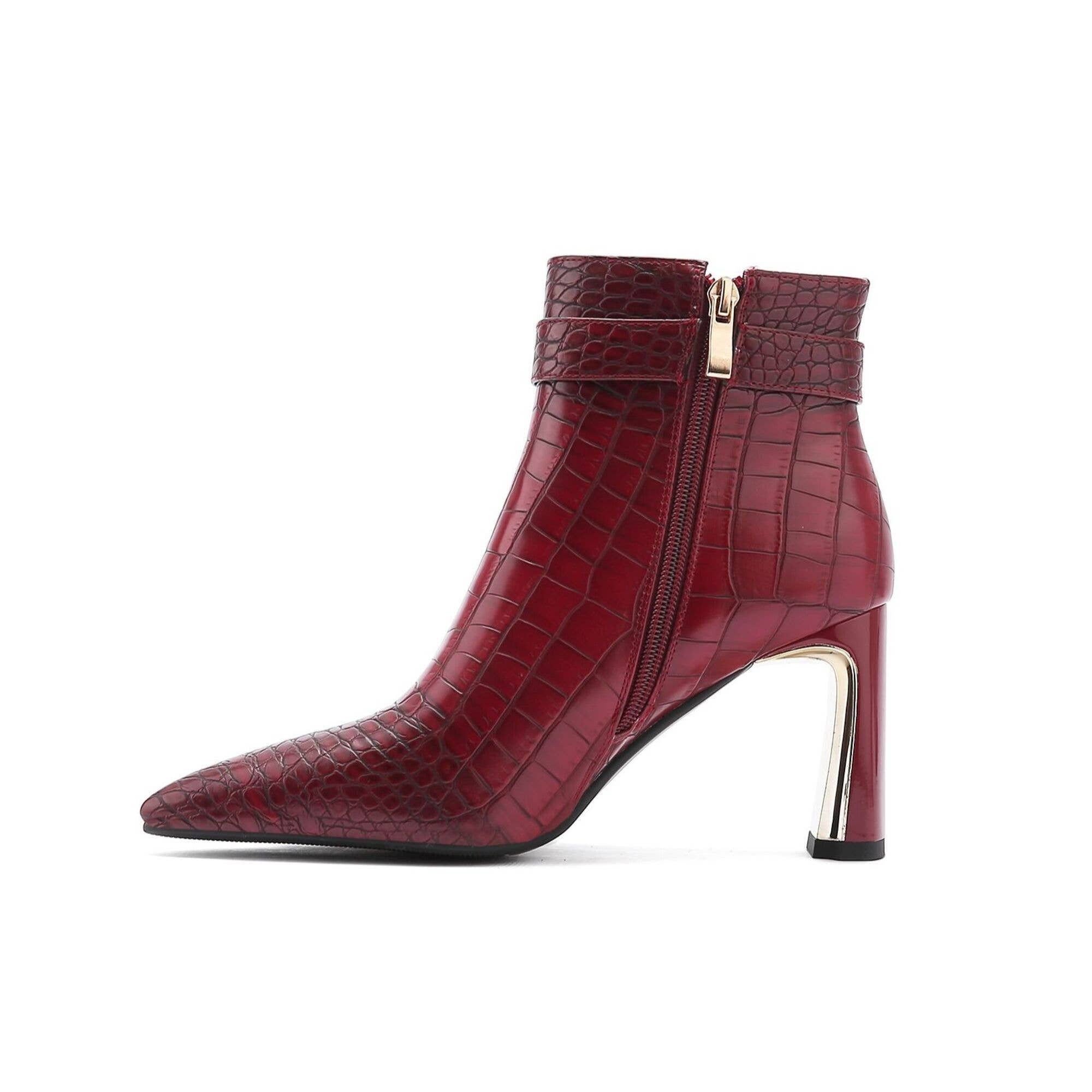 LADY COUTURE - Vendita all'ingrosso Stivaletti - Donna - Stivaletto con tacco in metallo e stampa Groovy Croco3