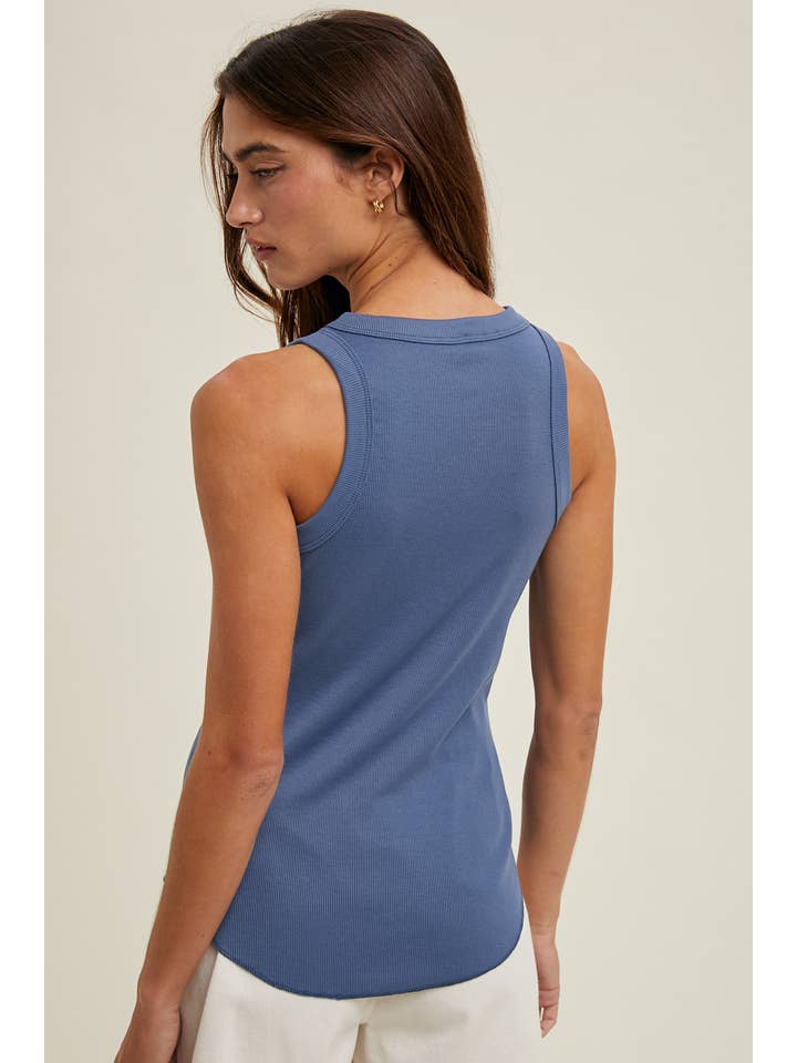 Wishlist Apparel - Wholesale Tank Top - Women's - CREW NECK RIBBED KNIT TANK TOP / WL18-104447