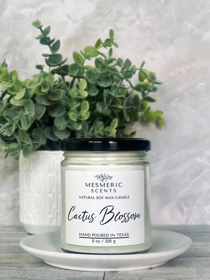 Cactus Blossom - 8 oz Glass Soy Candle for wholesale by Mesmeric Scents