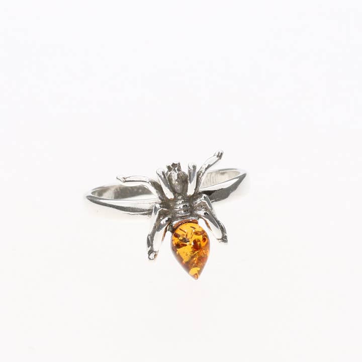Anello a forma di ragno in argento Sterling ambrato per la vendita all'ingrosso da parte di Amberman