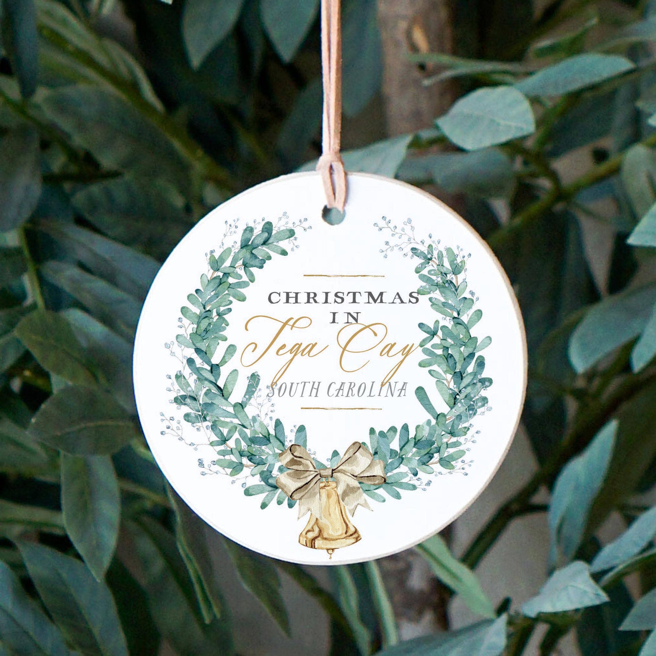 White 4" Round Ornament-Classic Christmas Tega Cay South Carolina for wholesale on Faire2