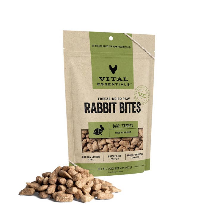 Pet Palette Distribution - Wholesale Pet Treats - Dog - Vital Essentials Rabbit Bites FD Dog Treats 5 oz