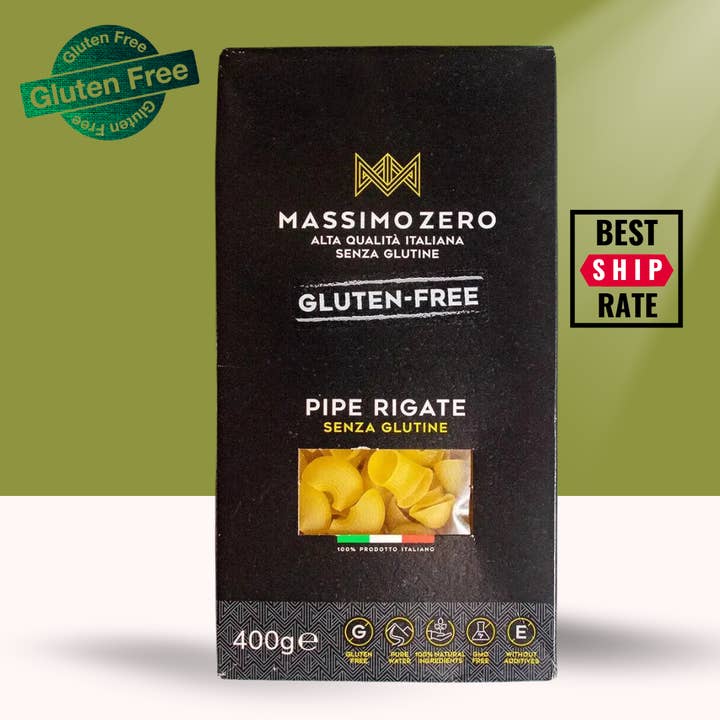 Casacella Foods - Wholesale Pasta - Massimo Zero Pipe Rigate Gluten Free Pasta 14.1 oz (400g)