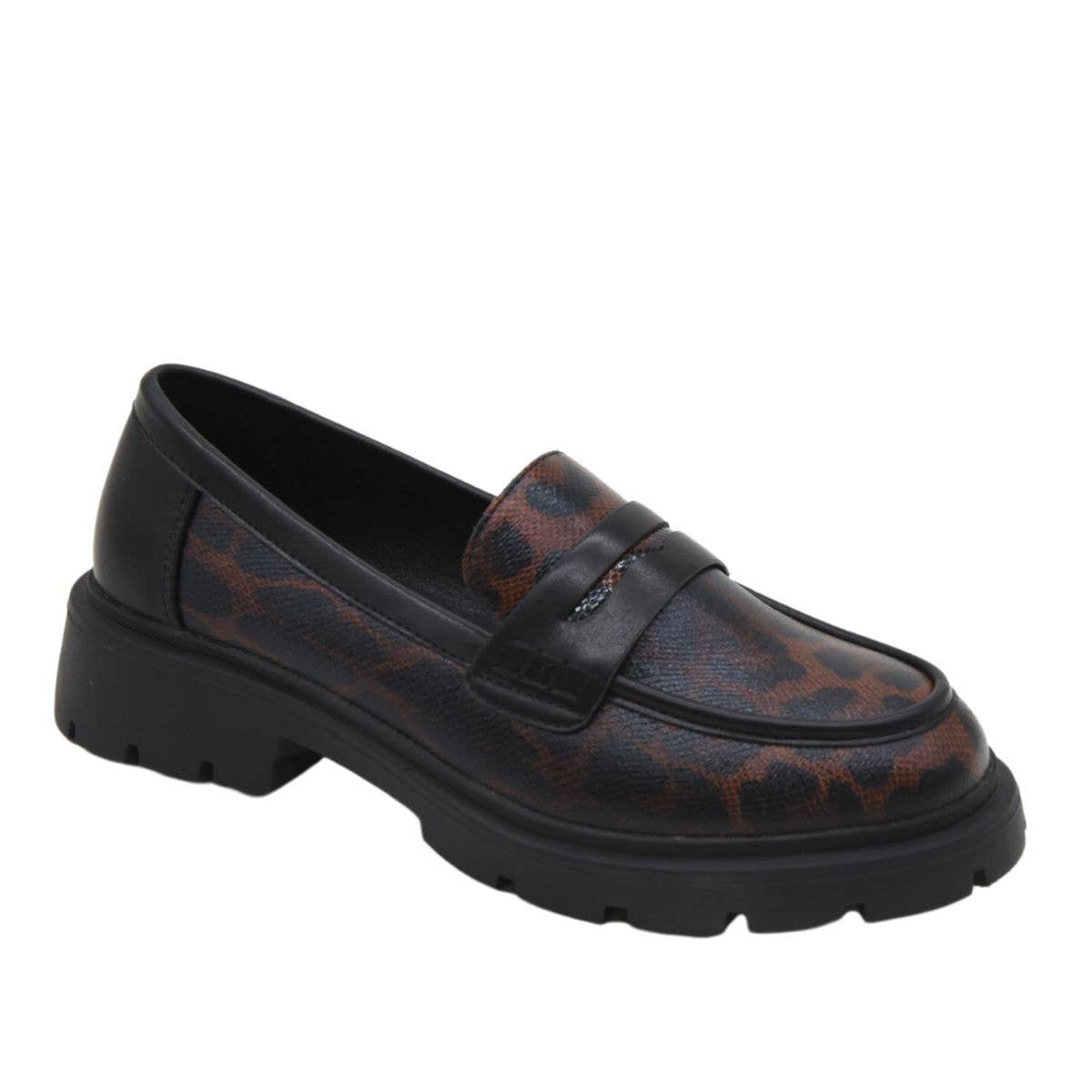Azarey - Wholesale Loafers - Women's - Chunky snake animal-print loafer 459K050 1