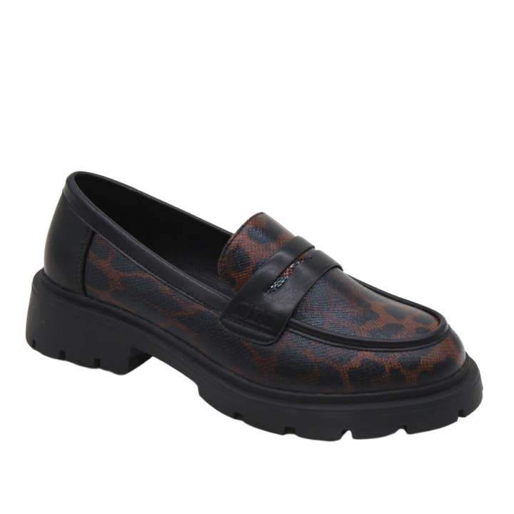 Azarey - Wholesale Loafers - Women's - Chunky snake animal-print loafer 459K050 1