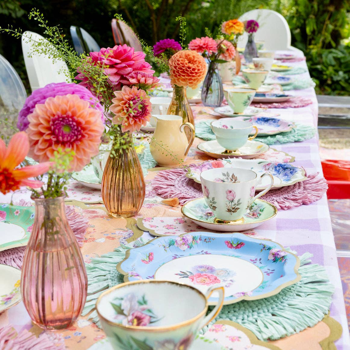 Talking Tables USA - Wholesale Disposable Plate - Mixed Floral Paper Plates - 12 Pack | Tea Party |10