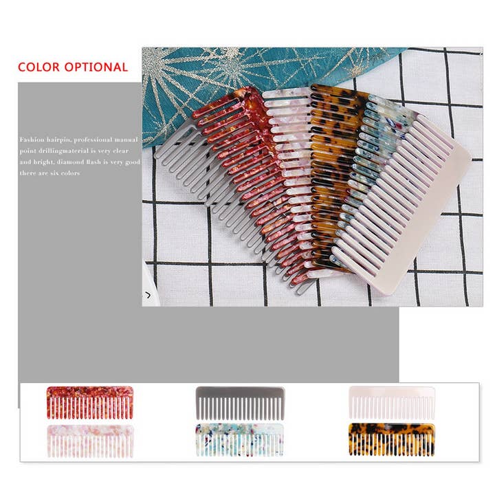 ACCITY - Wholesale Hair Brush/Comb - TORTOISESHELL ACETATE COMB HAIR ACCESSORY_CWAHA41777
