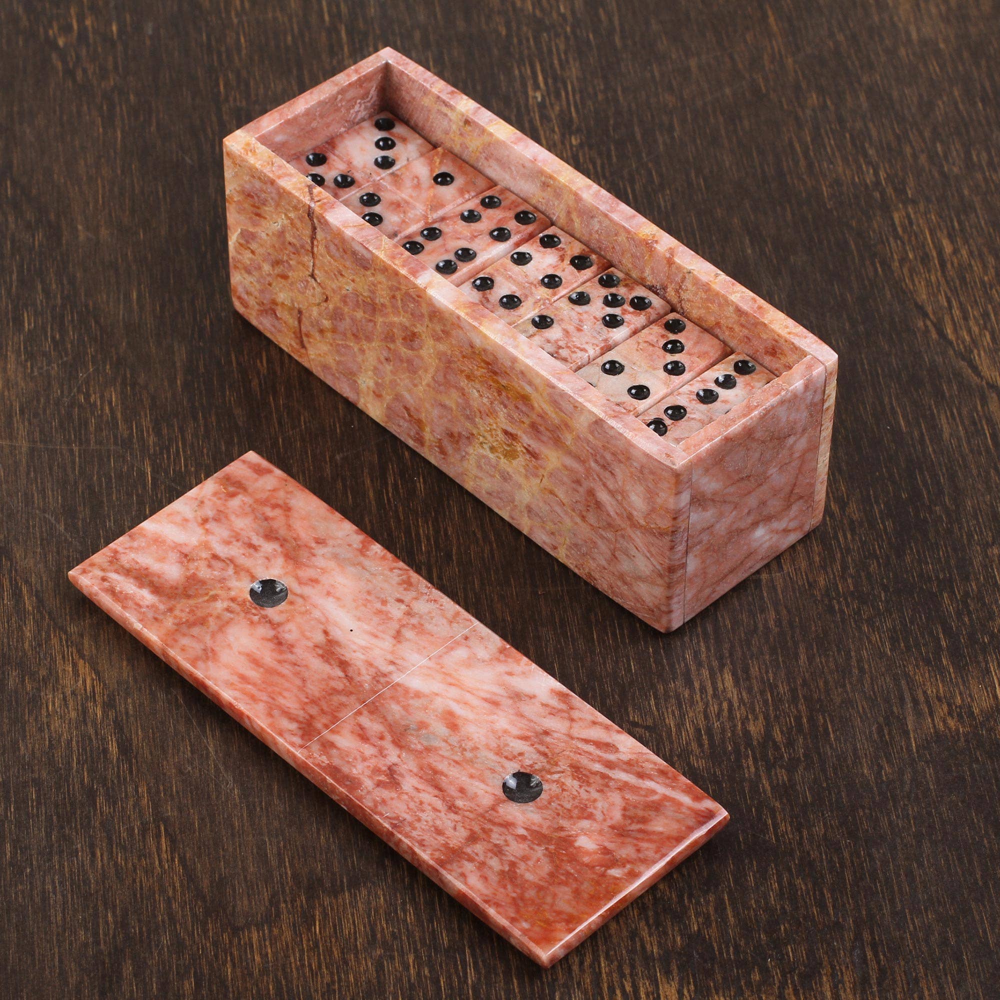 NOVICA - Wholesale Board Game - Novica Handmade Chance And Skill Marble Domino Set2