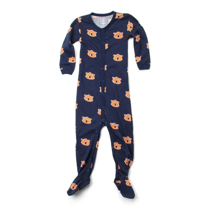Auburn Tigers Infant Allover Footed Sleeper for wholesale by Wes and Willy