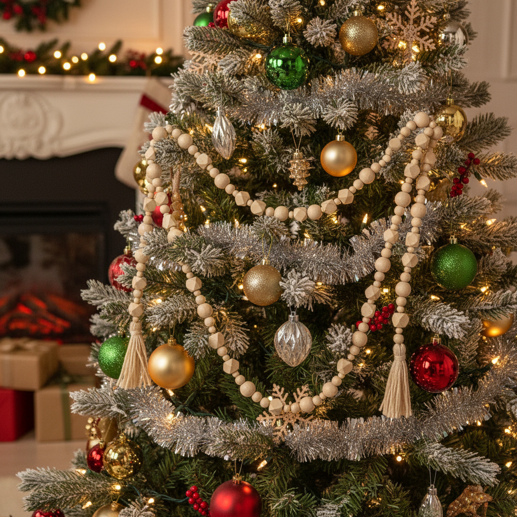 Wilco Home - Wholesale Slingers - 90" WD BOHO Bead Garland voor Kerstmis, herfst en elke dag29