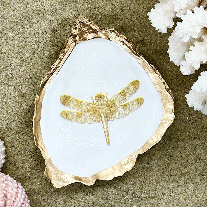 Alison Brooke Designs - Wholesale Jewelry Dish - Gold Dragonfly Oyster Trinket Dish0