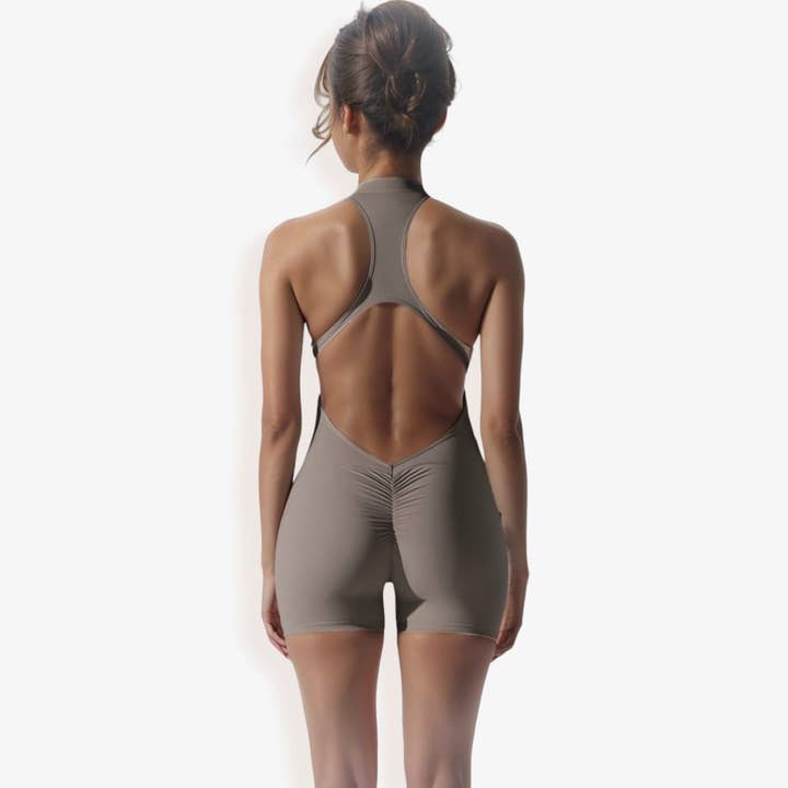 Active by Anna-Kaci – wholesale Bodysuit – Women’s – Sleeveless High Neck Zip Front Bodysuit16