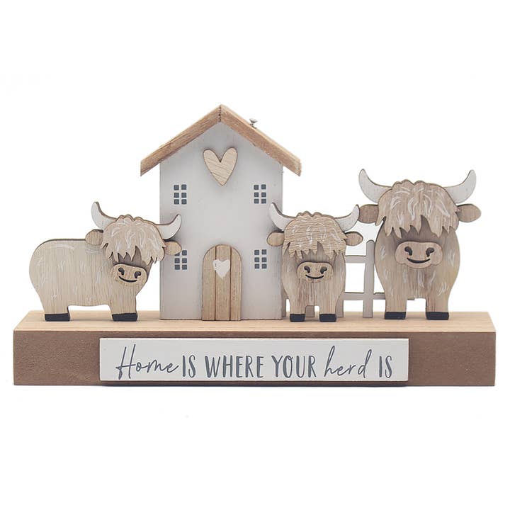 Joe Davies - Wholesale Plaque - Highland Cow Stand Plaque House Home