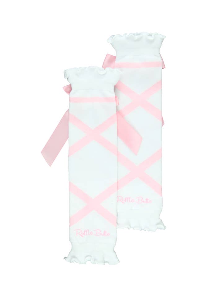 Girls White Dance Ballet Bow Leg Warmers for wholesale on Faire