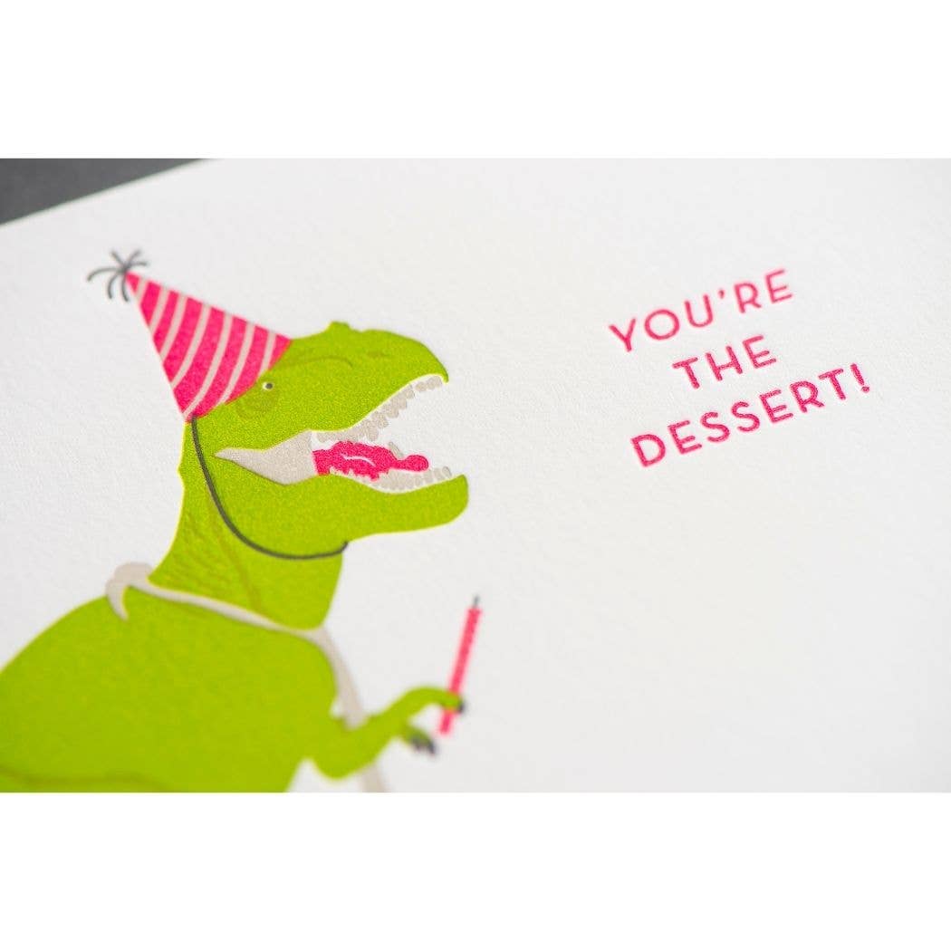 Porchlight Press Letterpress - Wholesale Birthday Card - Birthday Dino Dessert Card1