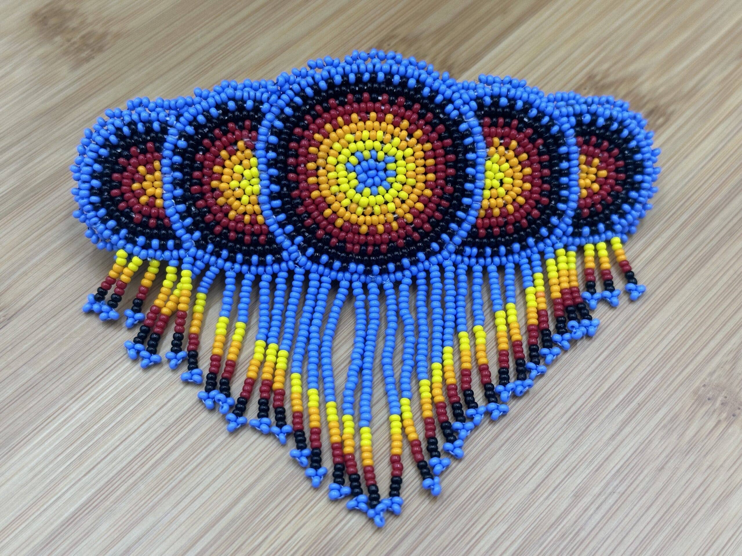 BEADS CORNER – wholesale Barrette – Women’s – Handmade beaded Lavender, Black Native style fringe French barrette1