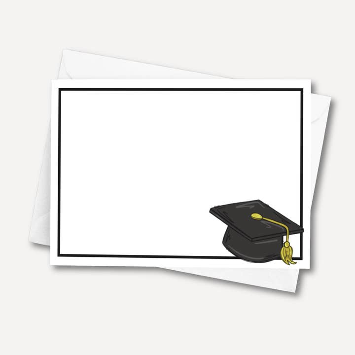 Cartes de correspondance plates avec chapeau de diplômé | Cartes de remerciement | Lot de 10 pour la vente par Note Worthy Paper Place