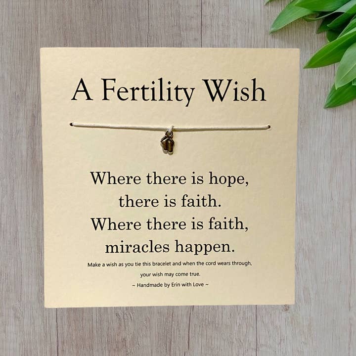 By Erin Cards and Gifts Ltd - Wholesale Charm/dangle bracelet - A Fertility Wish Wish Bracelet and Message Card