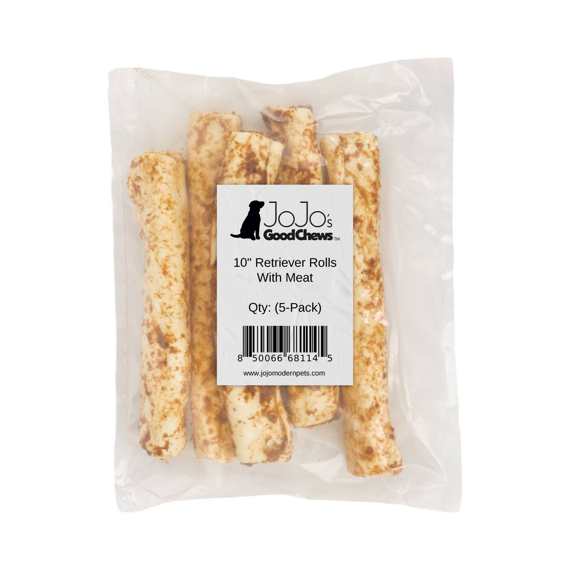 Jojo Modern Pets - Wholesale Pet Treats - Dog - 10" Rawhide Retriever Roll Dog Chews (5/Bag)3