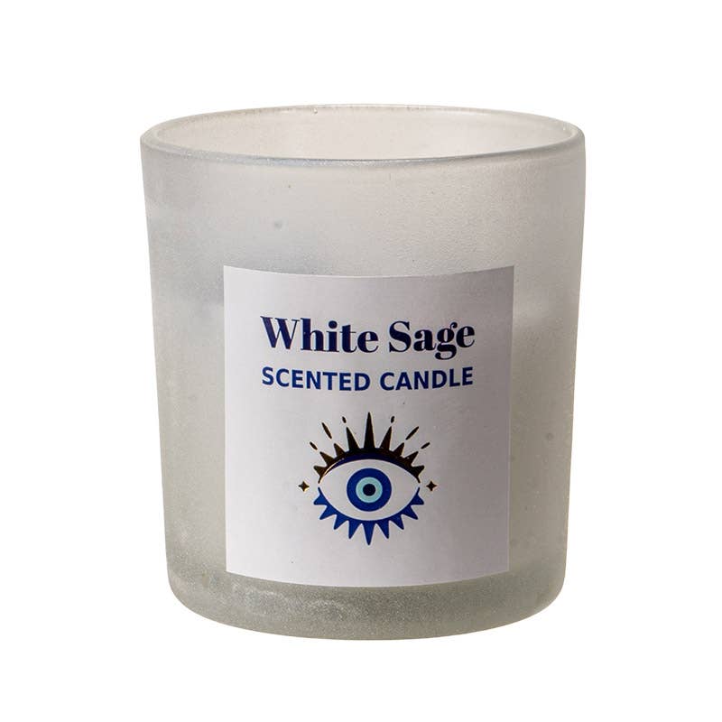 Pacific Trading - Vente Bougie en bocal - Bougie Charme de Protection à la Sauge Blanche Œil Omniscient1