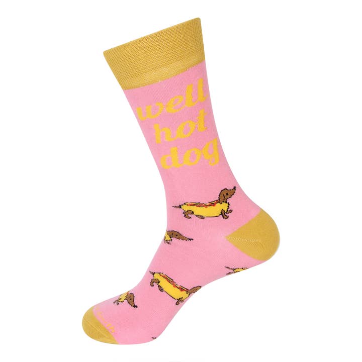Calcetines Well Hot Dog Funny Dachshund para venta al por mayor de Barrel Down South