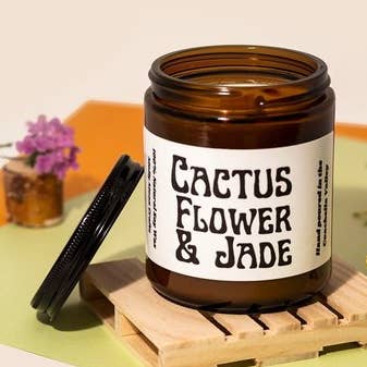 Cactus Flower & Jade Candle for wholesale by Molly Moon Crafts